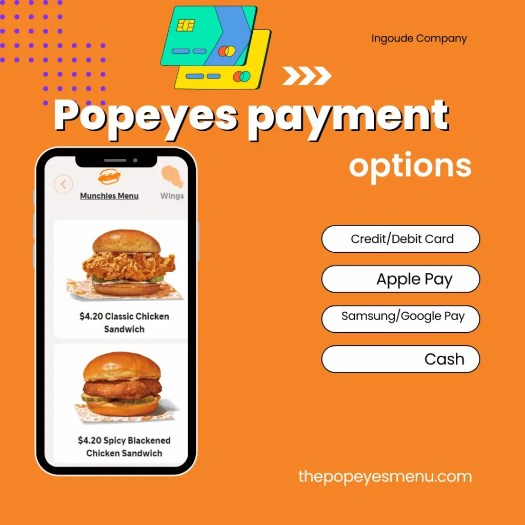 Popeyes menu payment methods