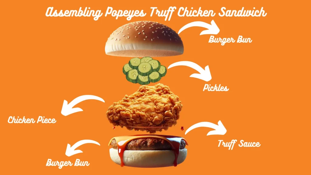 Assembling Popeyes Truff Chicken Sandwich