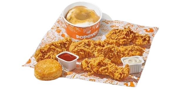 Popeyes Catering Menu 3-Piece Tenders Boxed Meal