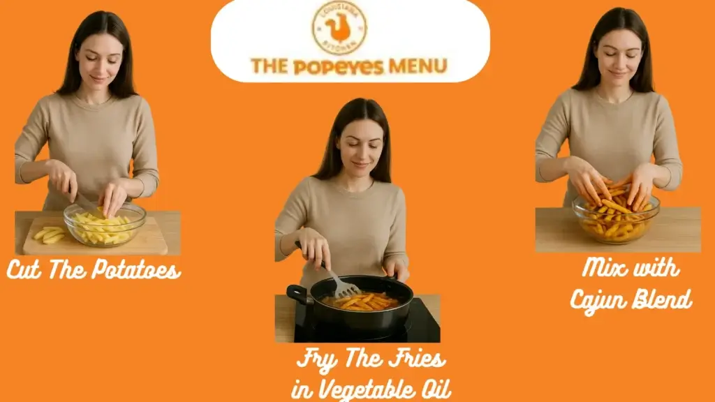 Steps of cooking Cajun Fries